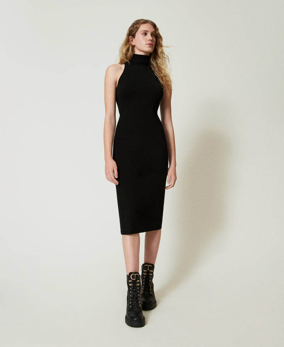 Twin Set Abito halter longuette in maglia