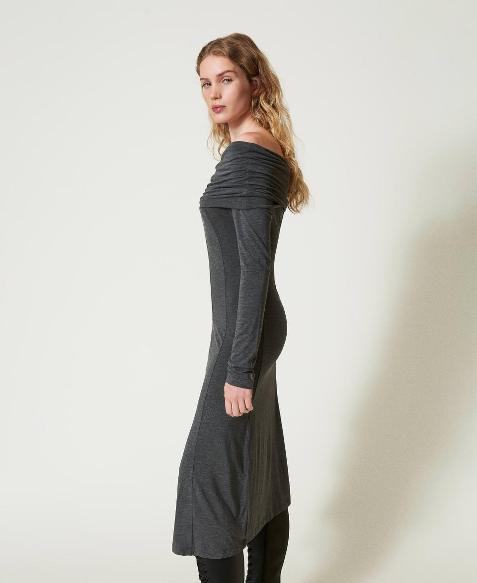 Twin Set Abito Longuette In Jersey Con Ricamo Logo