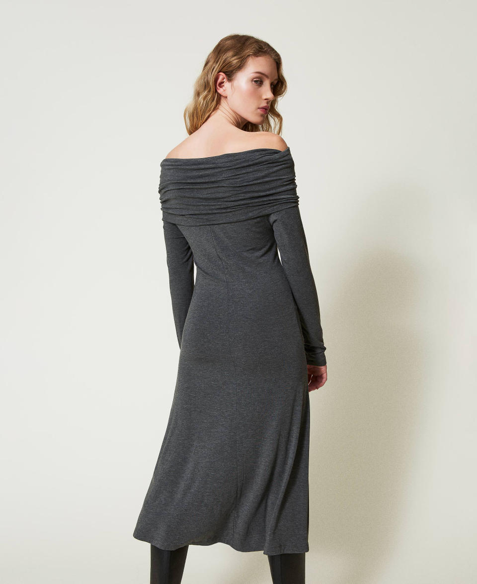 Twin Set Abito Longuette In Jersey Con Ricamo Logo