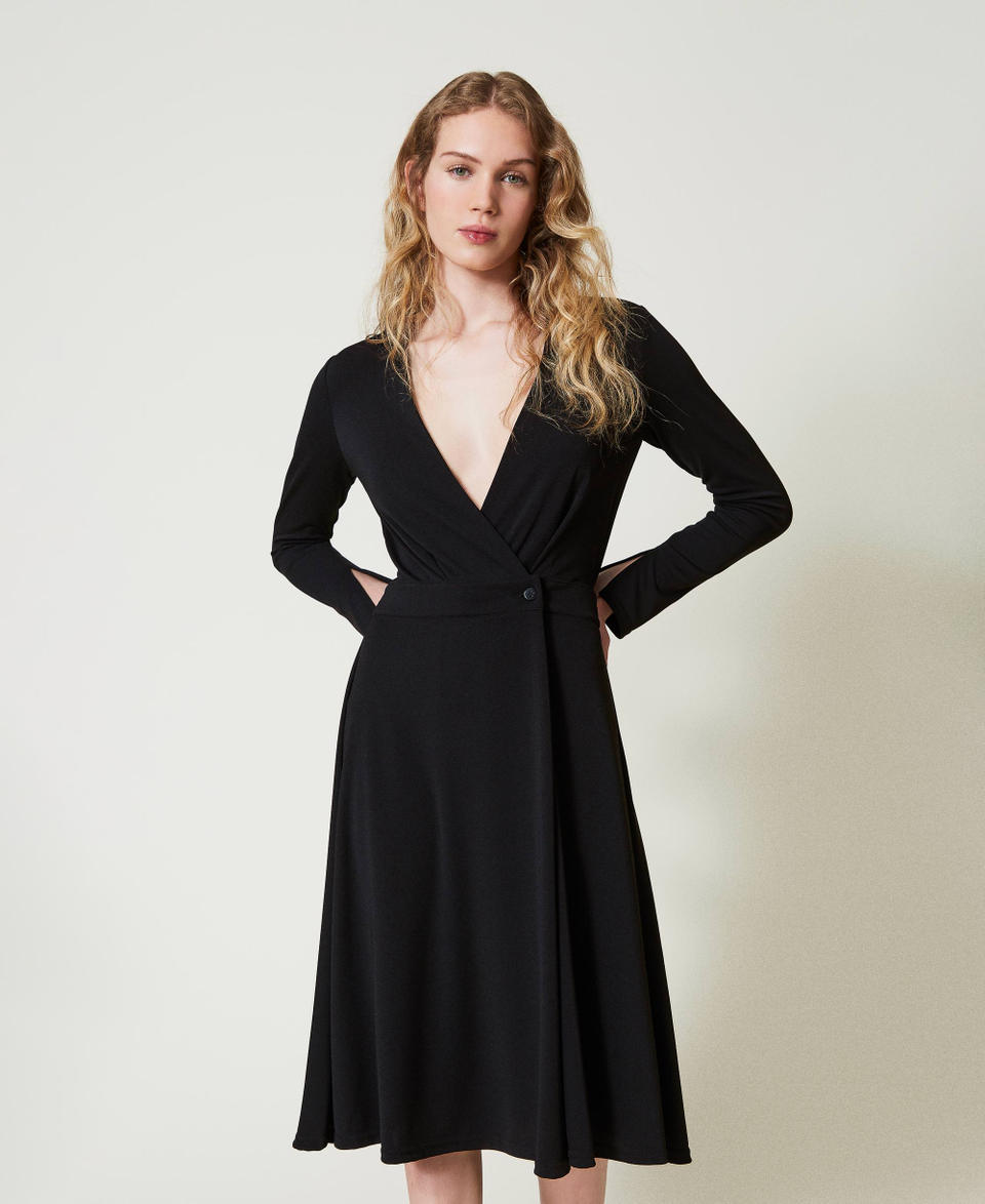 Twin Set Abito Longuette In Jersey Crêpe