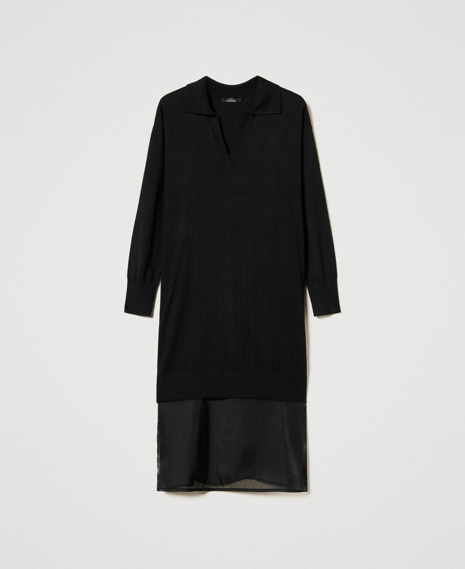 Twin Set Abito Longuette In Maglia Con Sottoveste