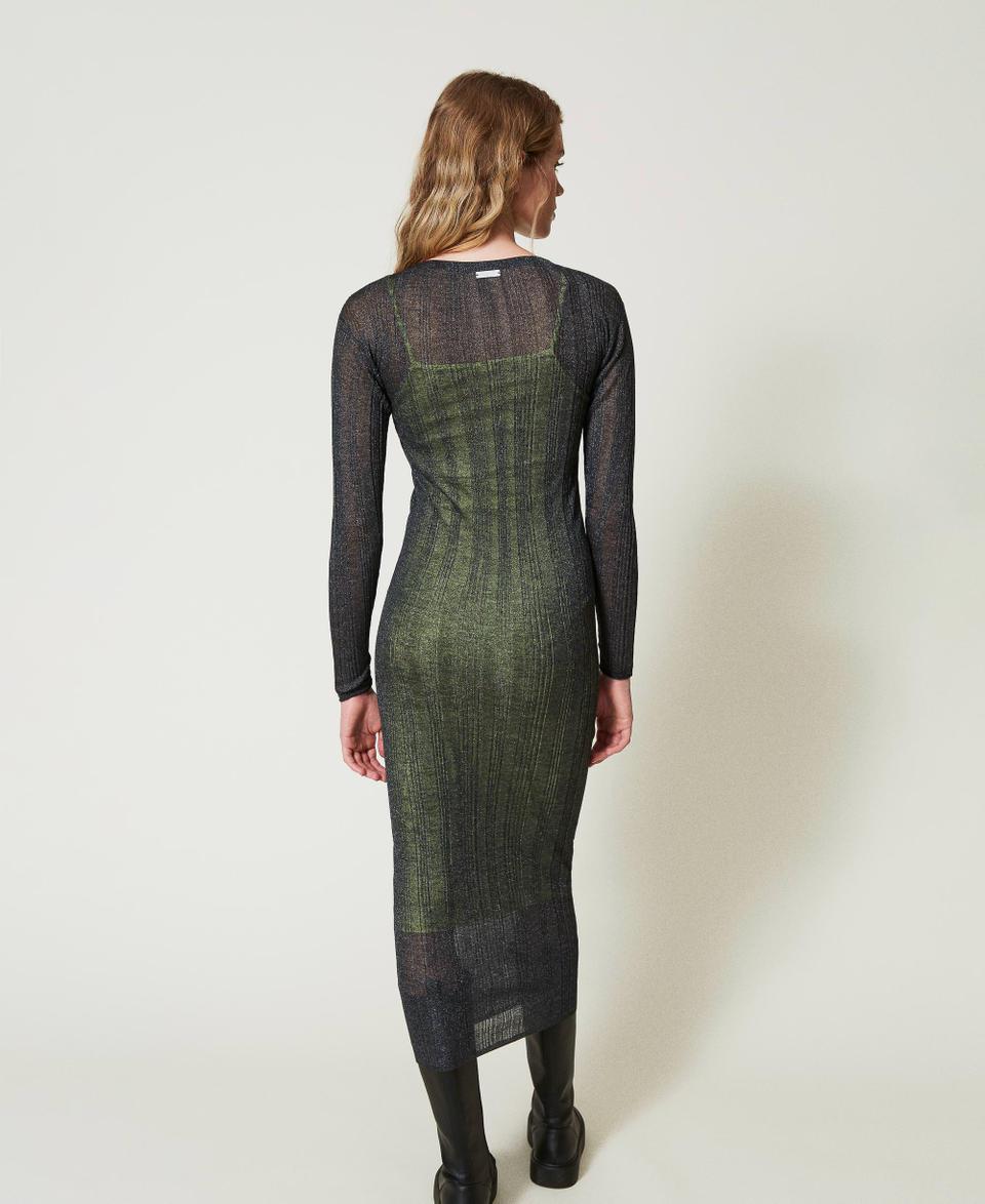 Twin Set Abito Lungo Fitted In Maglia A Costine