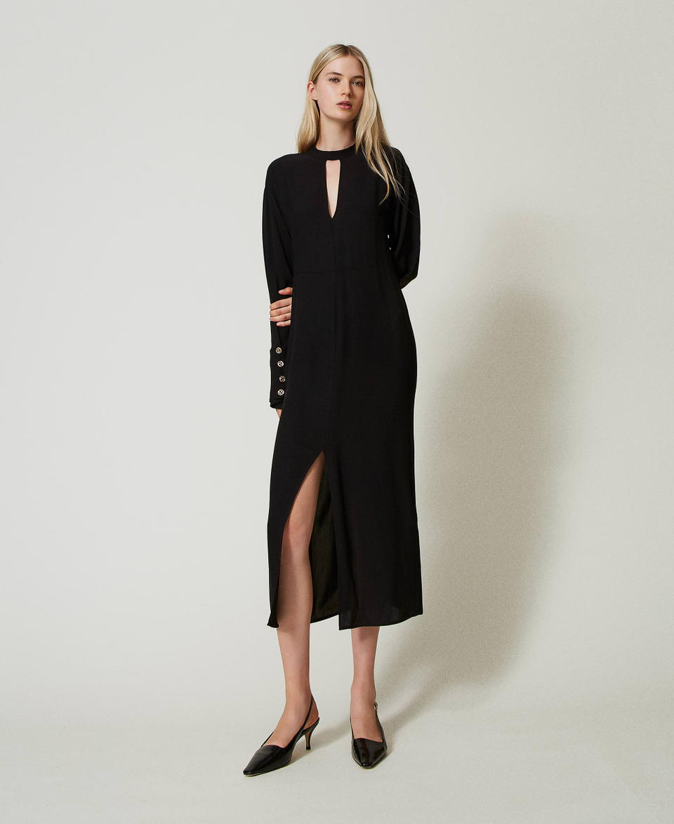 Twin Set Abito Lungo In Crêpe Georgette