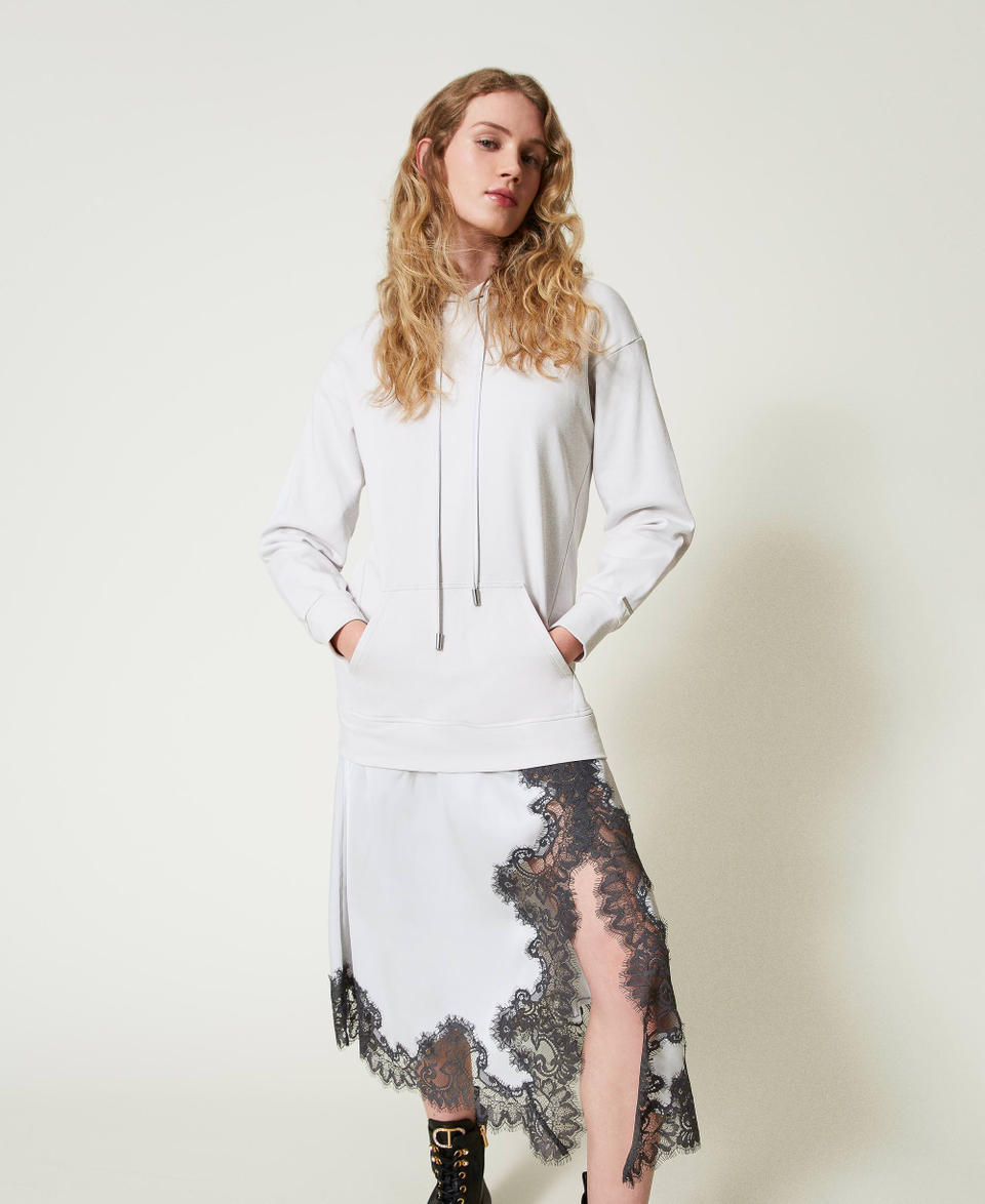 Twin Set Abito Lungo In Felpa E Raso