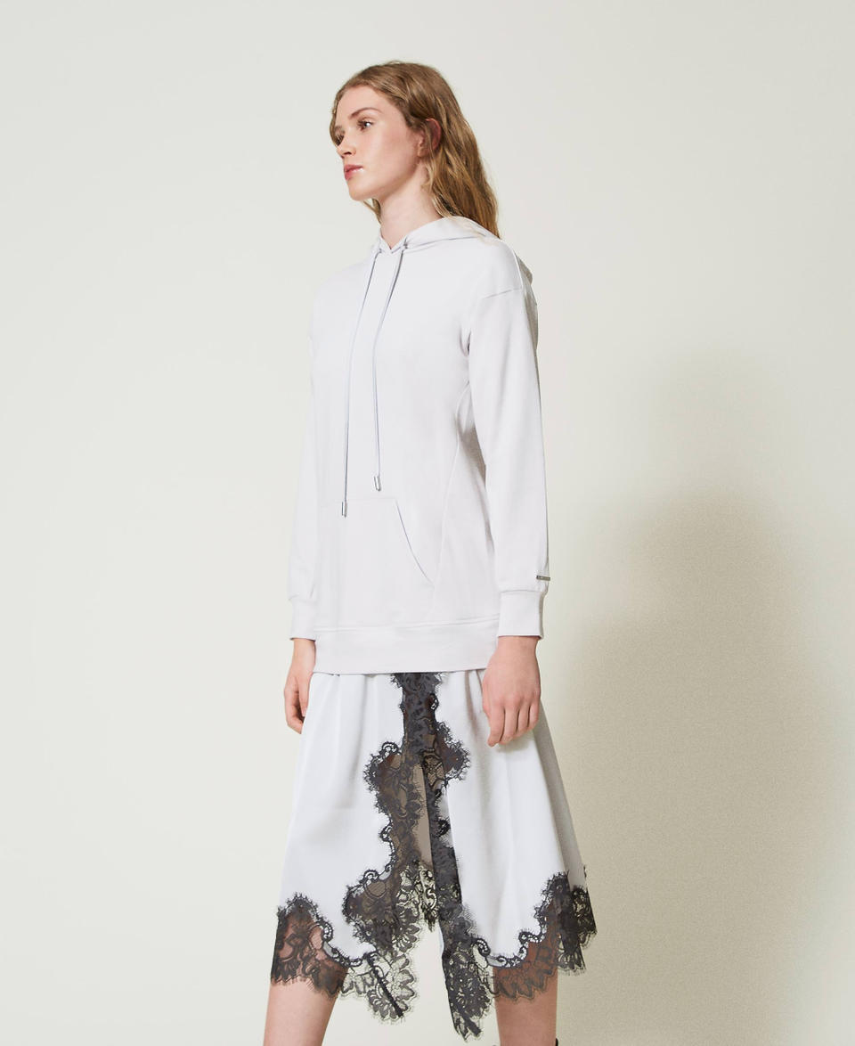 Twin Set Abito Lungo In Felpa E Raso