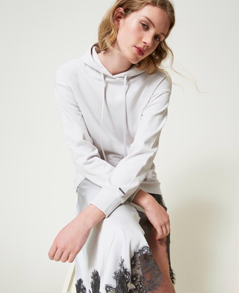 Twin Set Abito lungo in felpa e raso