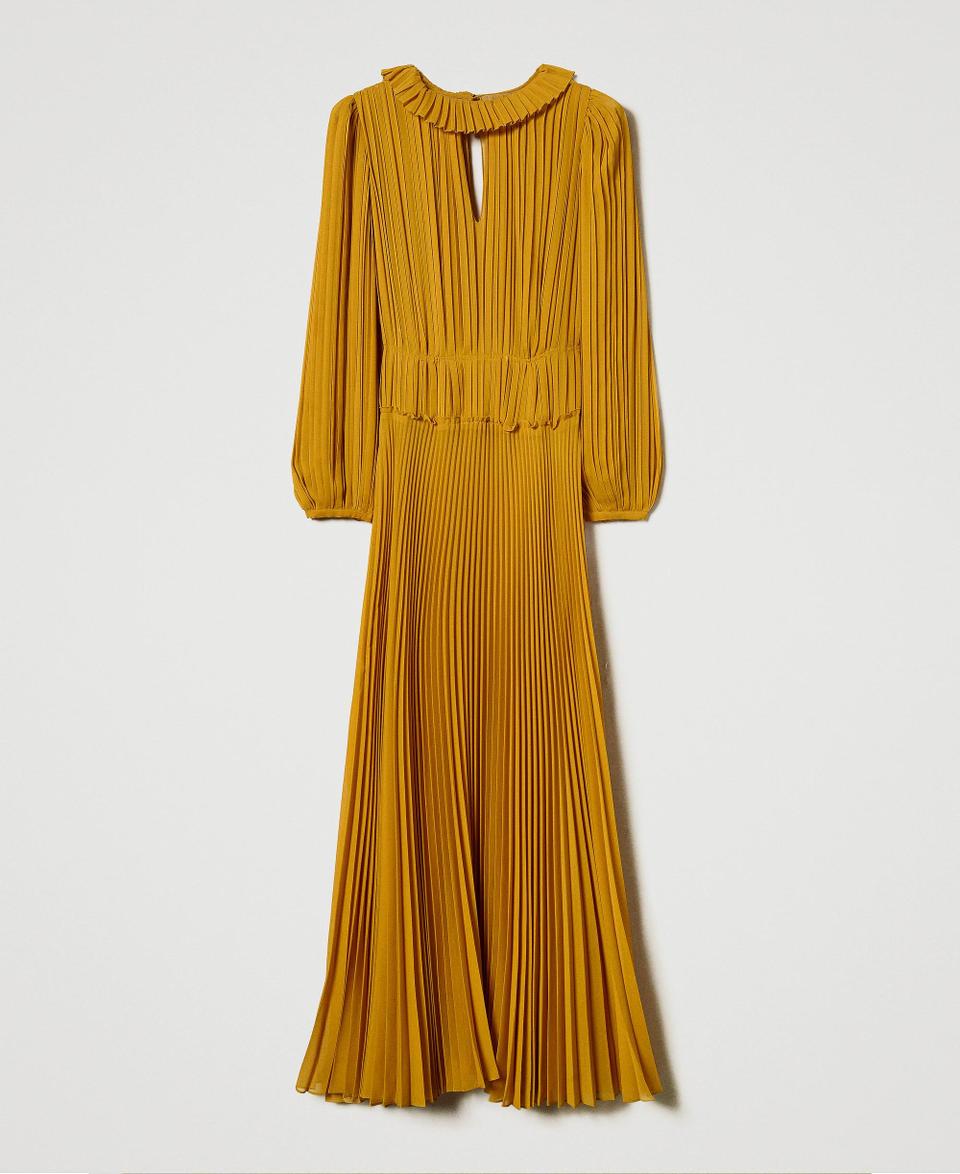 Twin Set Abito Lungo In Georgette Plissé