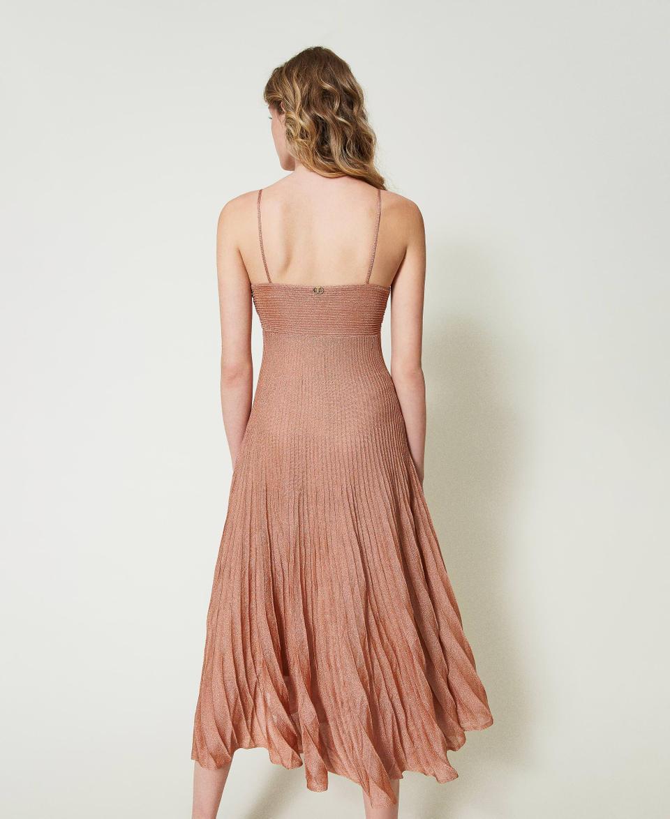 Twin Set Abito Lungo In Maglia Lurex Plissé