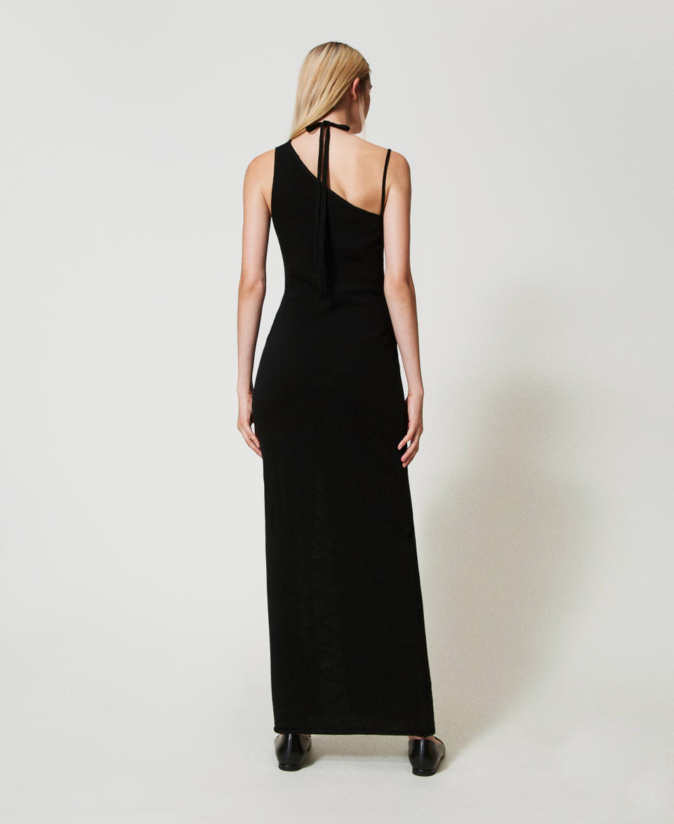 Twin Set Abito Lungo Jacquard In Filato Treeblend