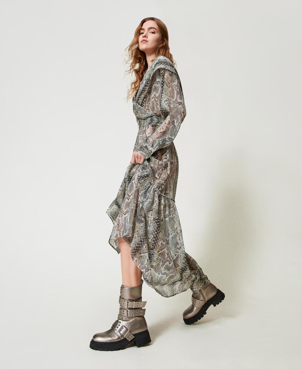 Twin Set Anfibi Laminati Con Cinturini