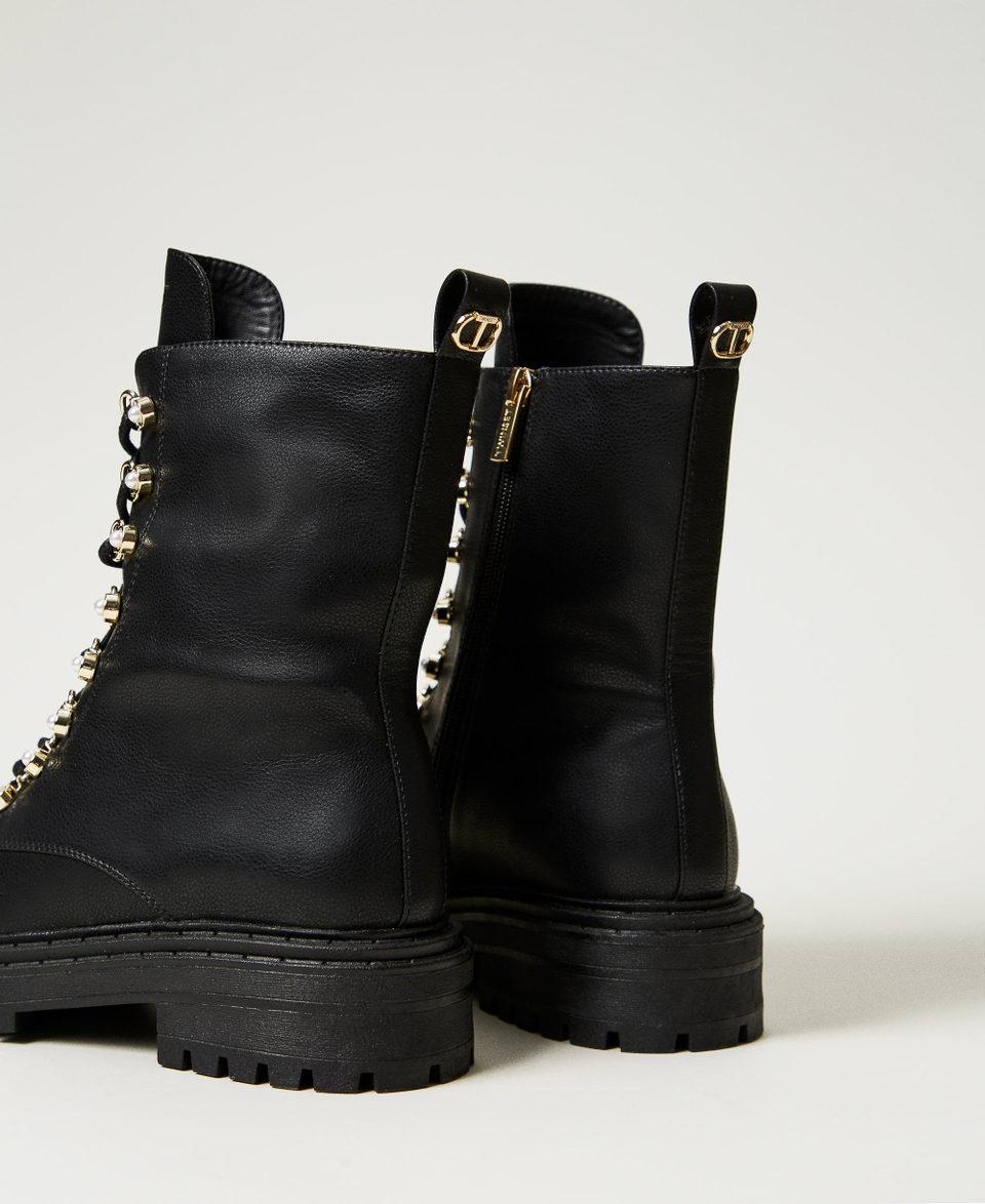 Twin Set Anfibi Trekking Con Perle