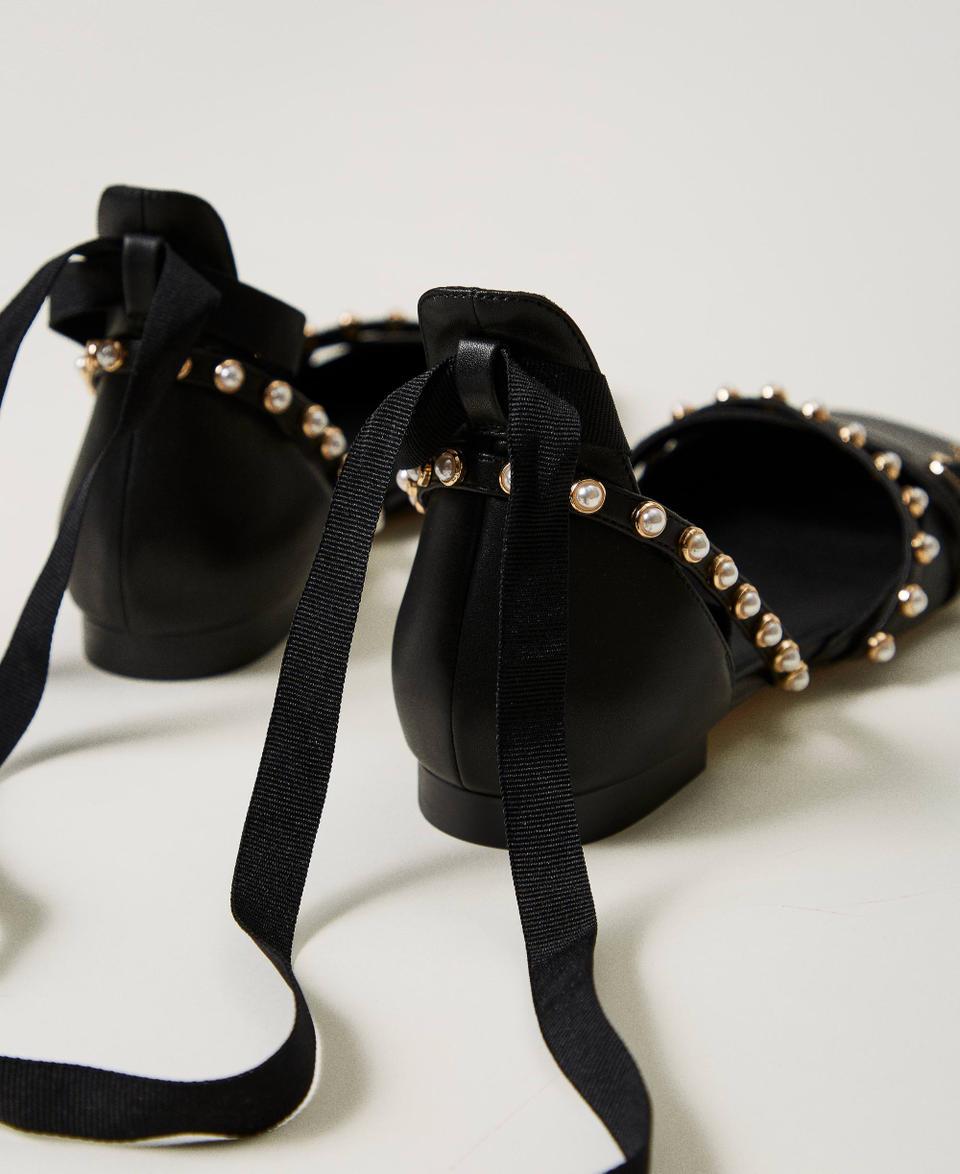 Twin Set Ballerine Con Perle E Nastri