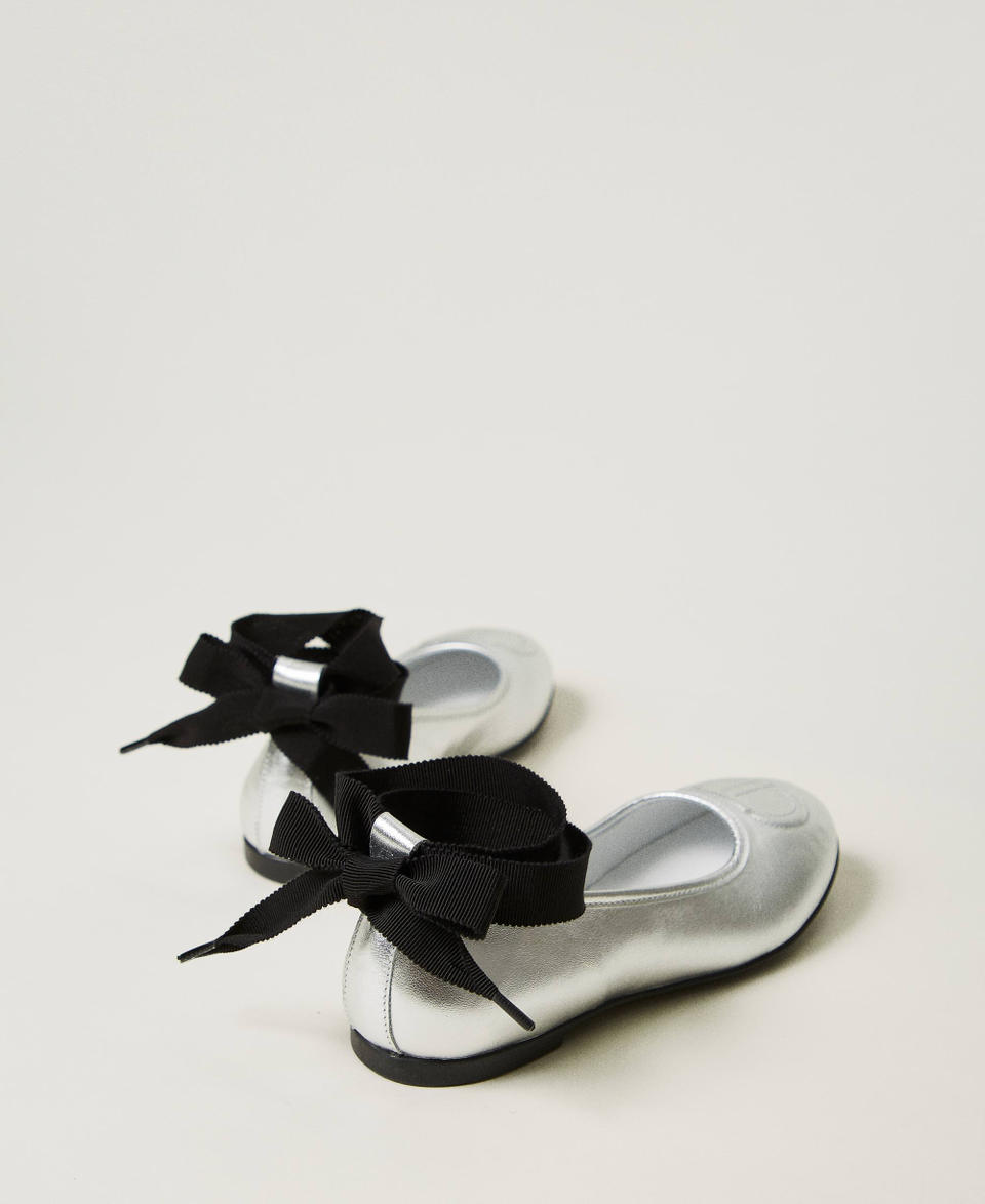 Twin Set Ballerine In Pelle Con Nastri