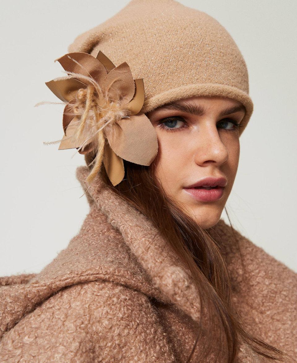 Twin Set Berretto In Maglia Con Spilla A Fiore