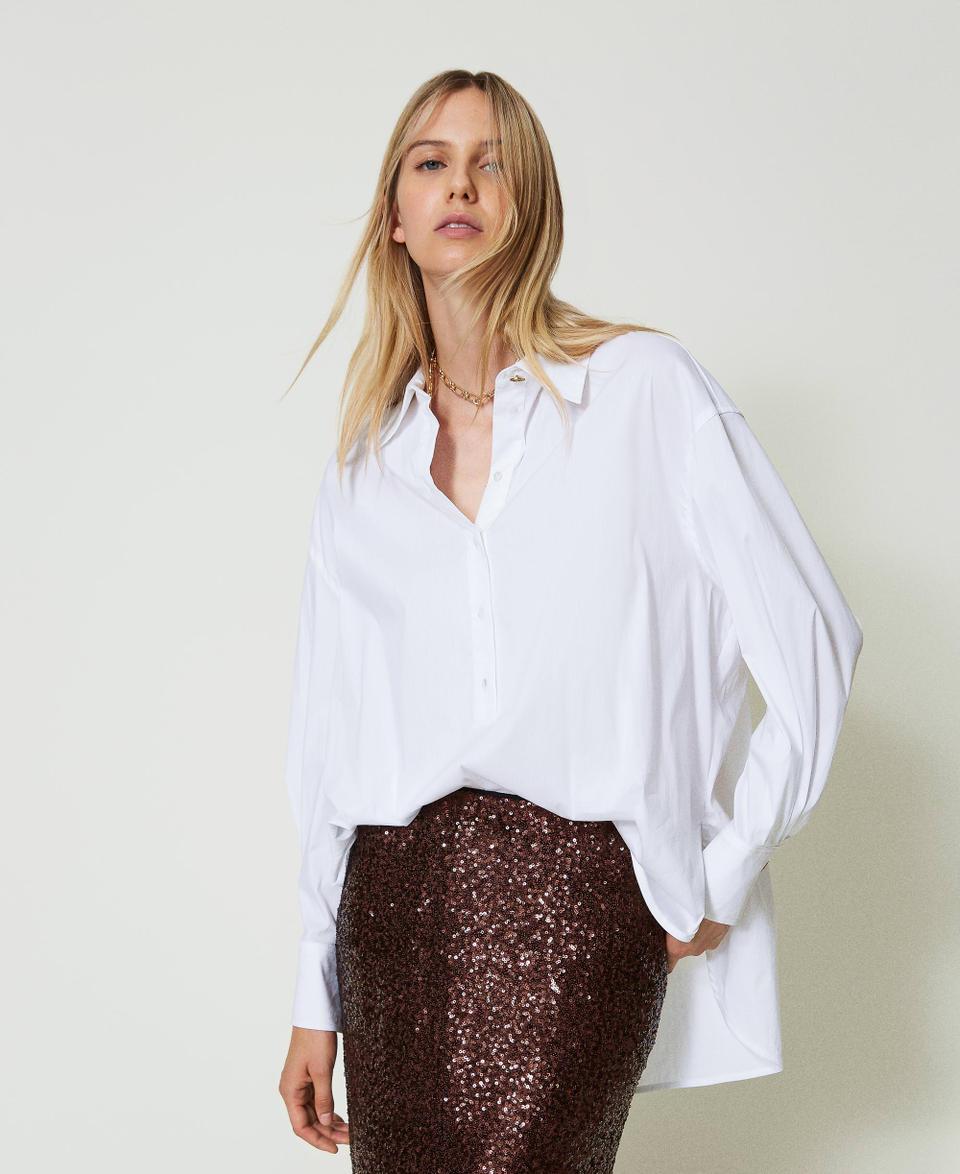 Twin Set Blusa a polo in popeline