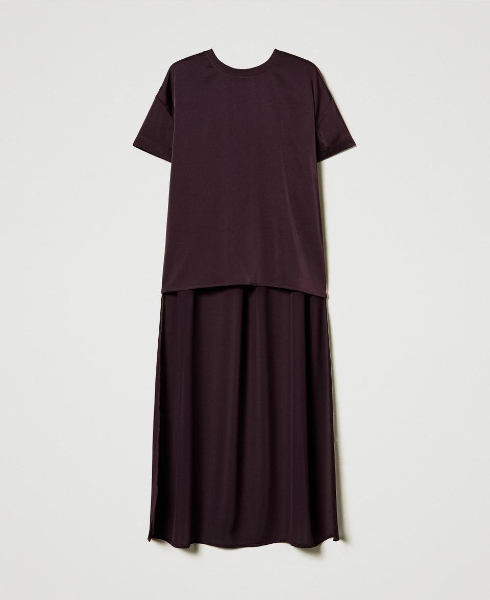 Twin Set Blusa Asimmetrica In Raso E Georgette