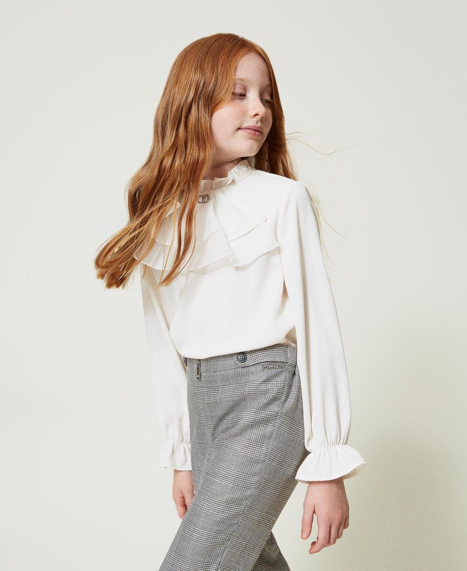 Twin Set Blusa In Crêpe De Chine Con Jabot