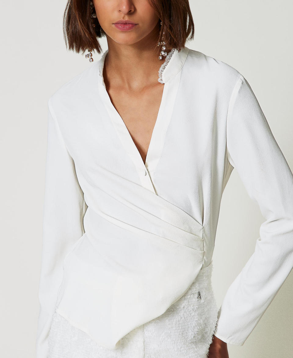 Twin Set Blusa in crêpe de Chine riciclato