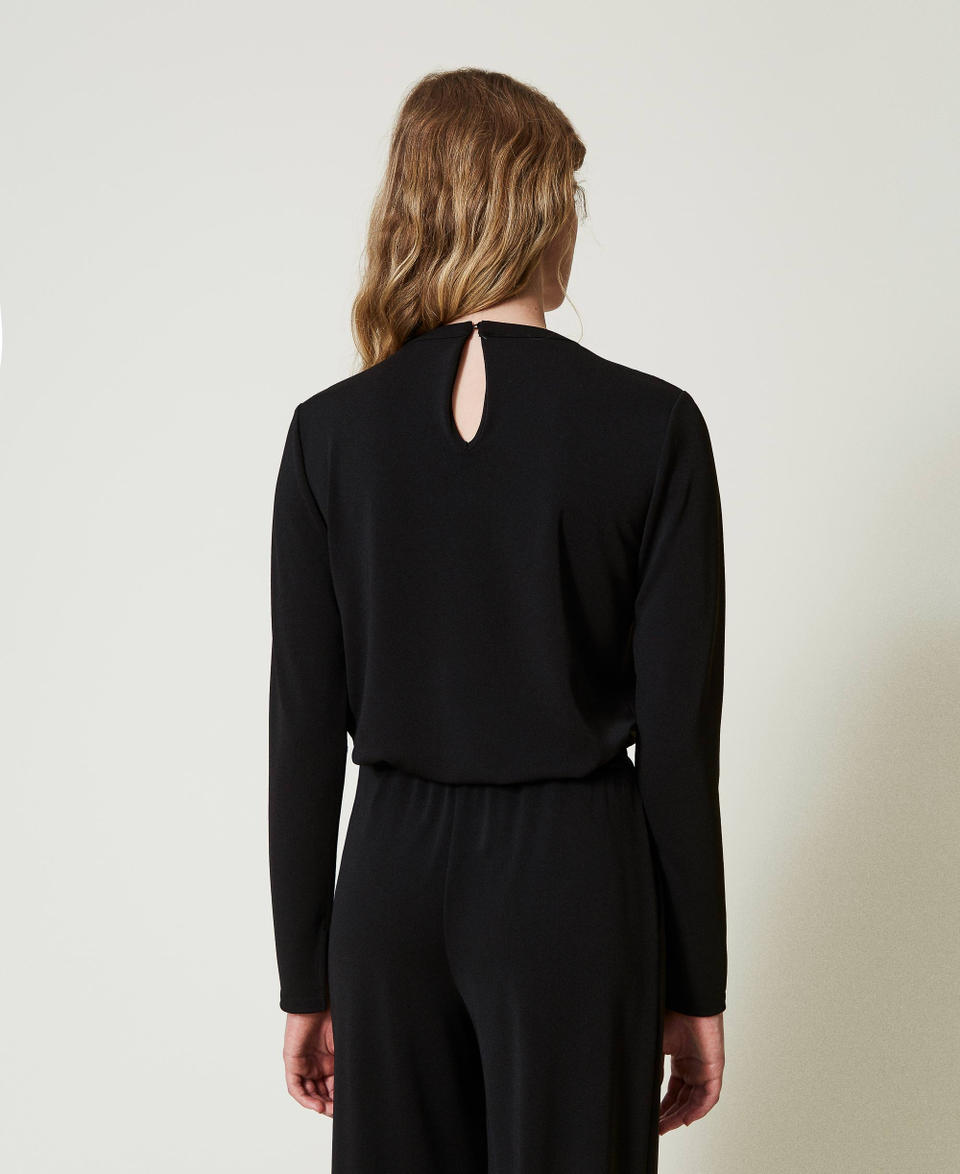 Twin Set Blusa In Jersey Crêpe Con Drappeggio