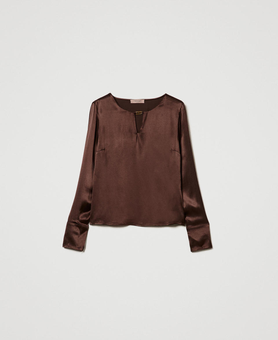 Twin Set Blusa In Raso Con Oval T