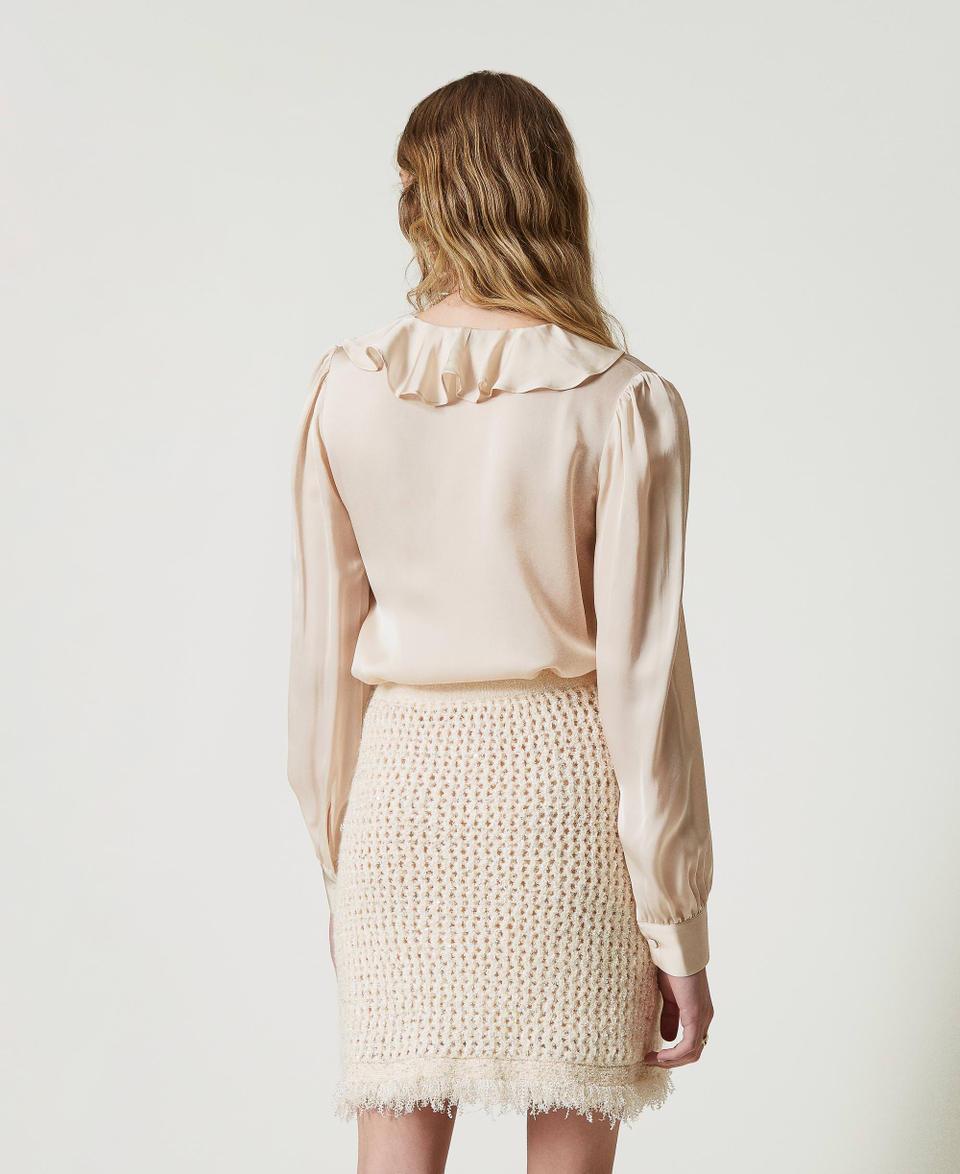 Twin Set Blusa In Raso Con Volant