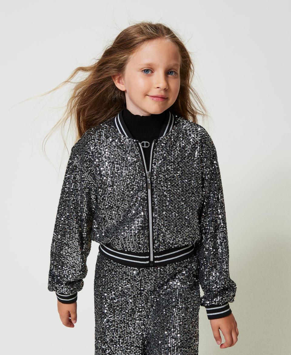 Twin Set Bomber In Full Paillettes