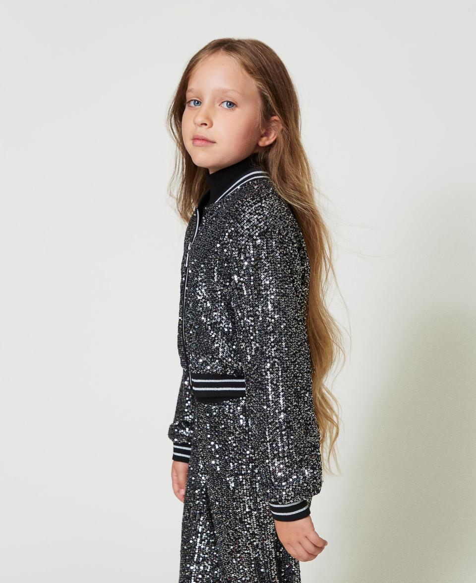 Twin Set Bomber In Full Paillettes