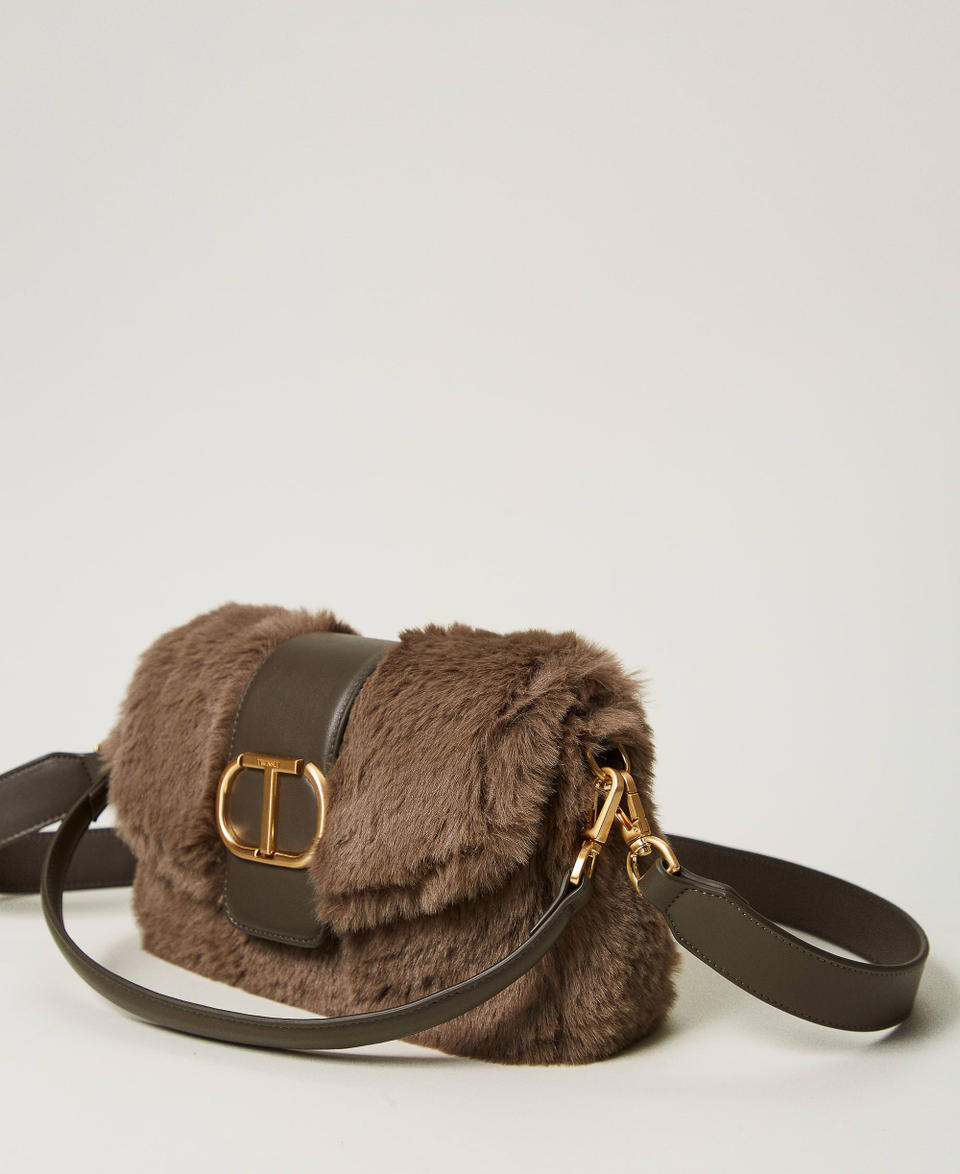 Twin Set Borsa A Tracolla 'Amie' Media In Faux Fur