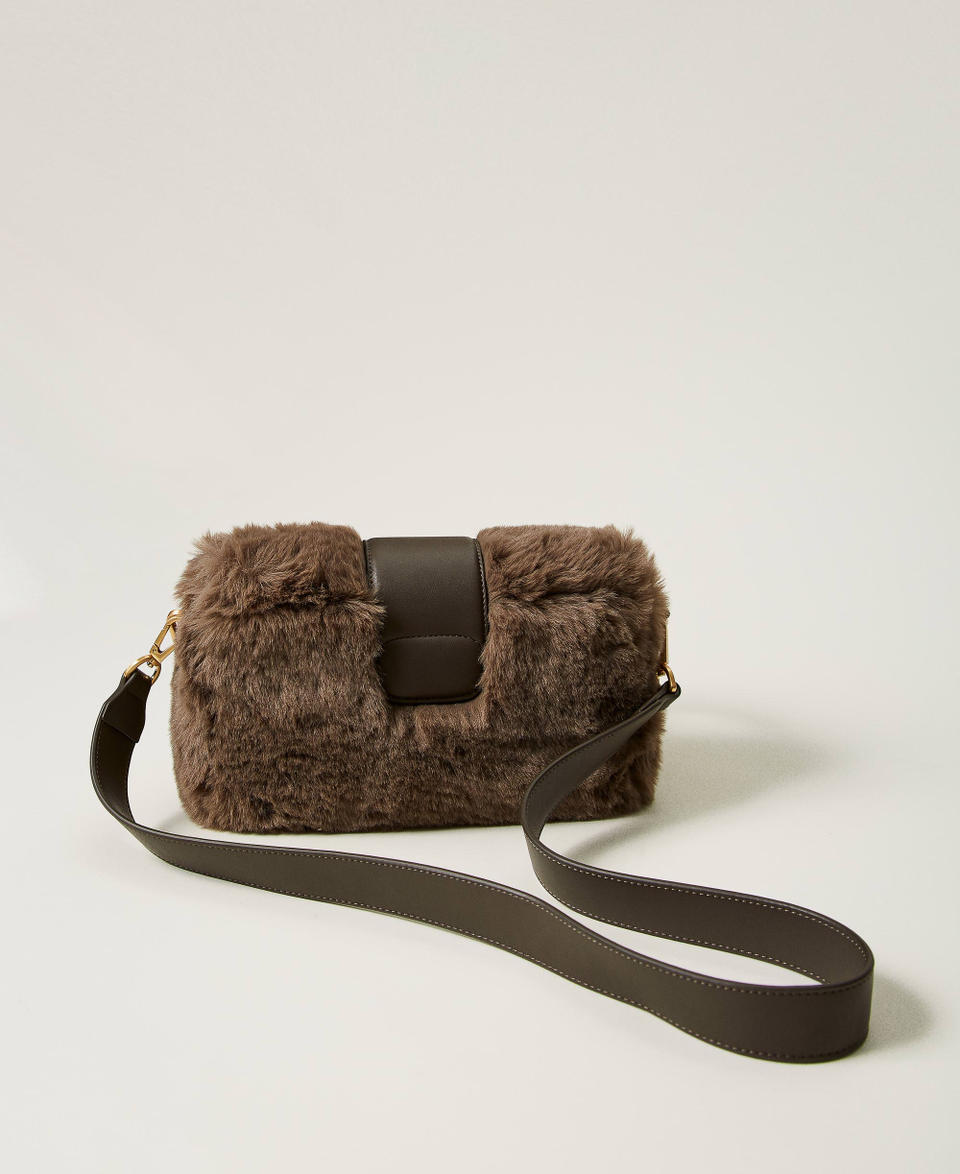 Twin Set Borsa A Tracolla 'Amie' Media In Faux Fur