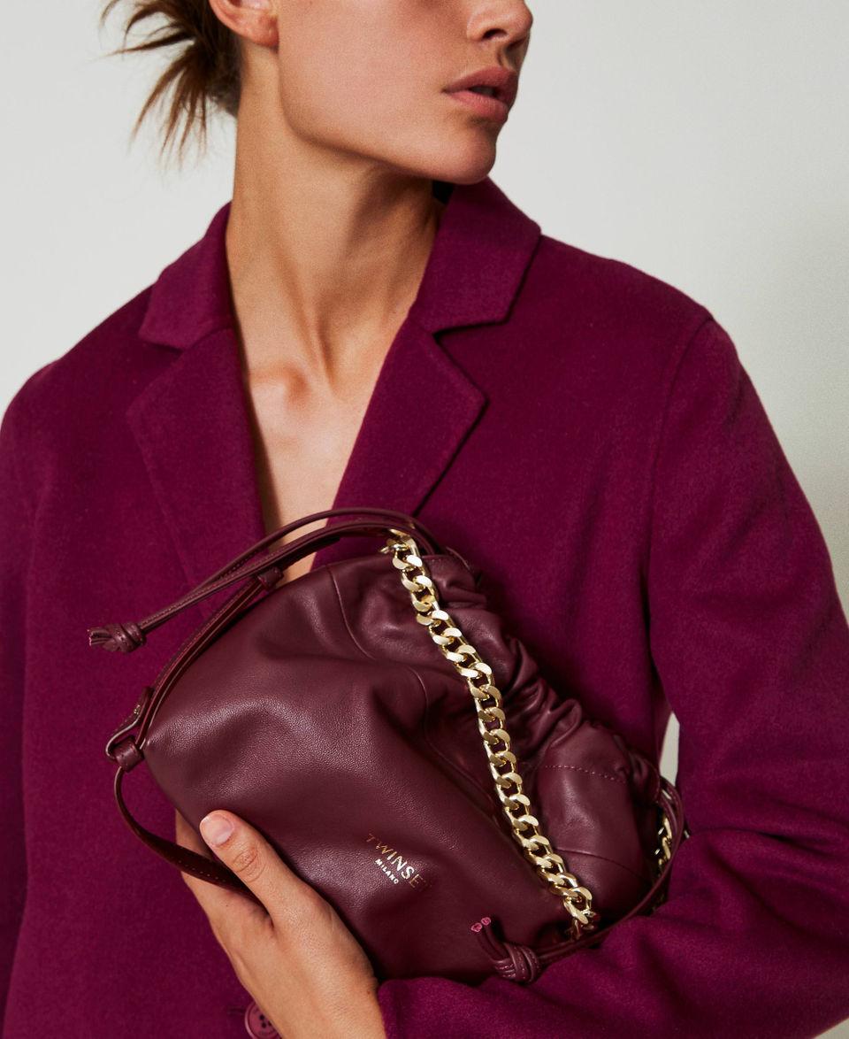 Twin Set Borsa A Tracolla In Pelle Con Coulisse