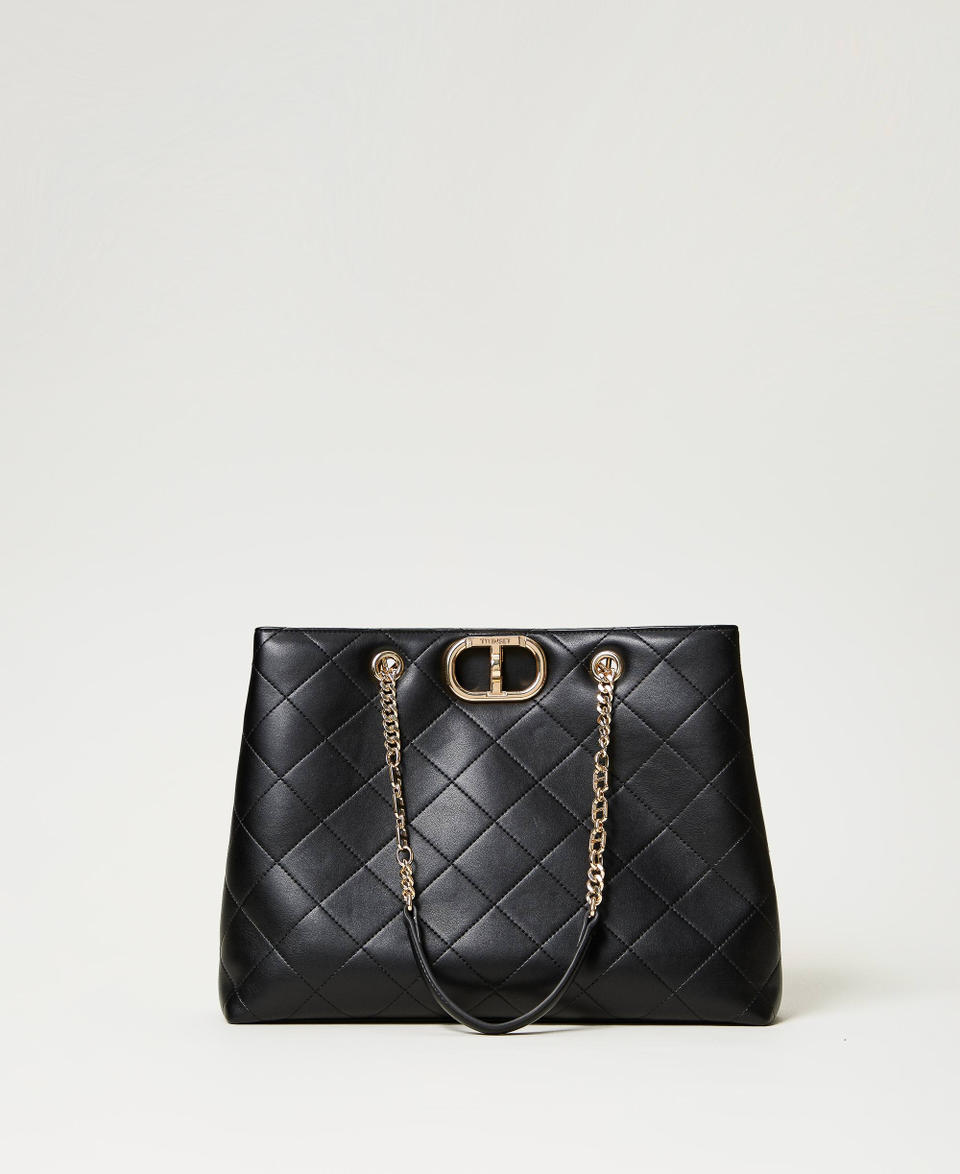 Twin Set Borsa shopper con chiusura Oval T