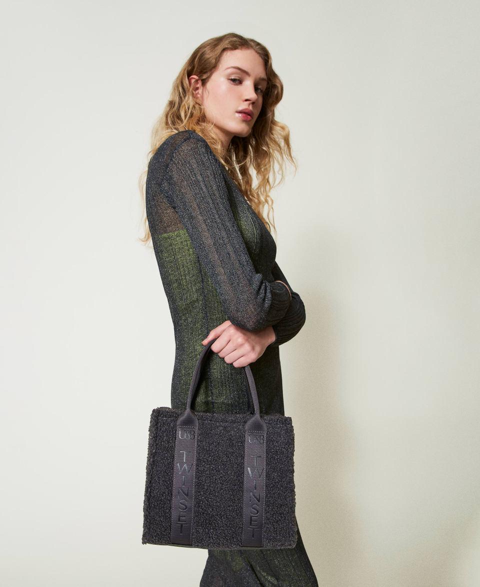 Twin Set Borsa Shopper In Faux Fur Effetto Furry