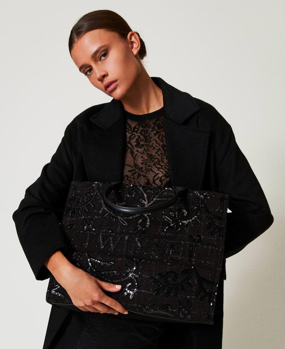 Twin Set Borsa Shopper 'Victoria' Con Ricamo E Logo