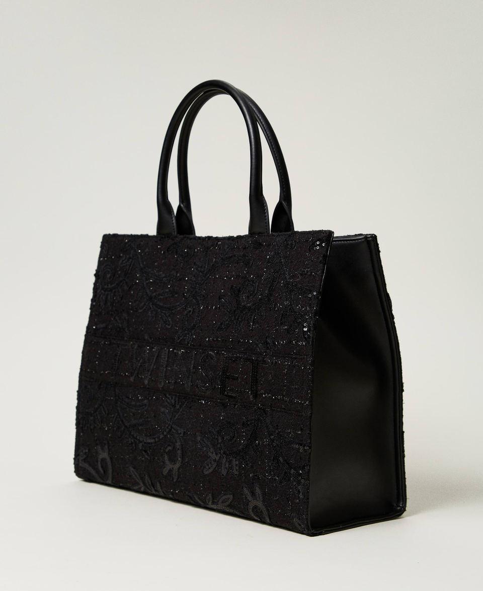 Twin Set Borsa Shopper 'Victoria' Con Ricamo E Logo