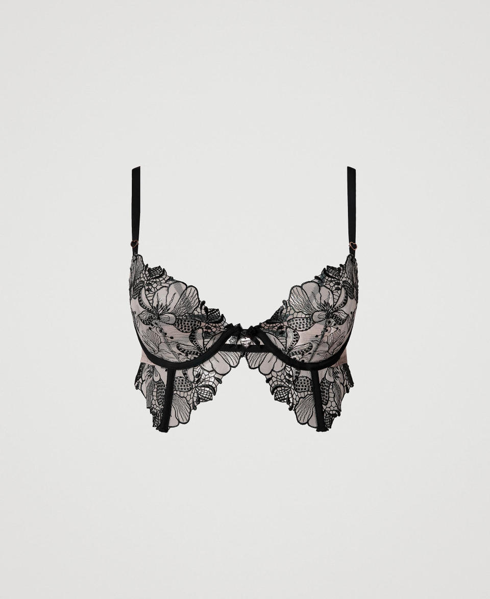 Twin Set Bustino In Tulle Ricamato