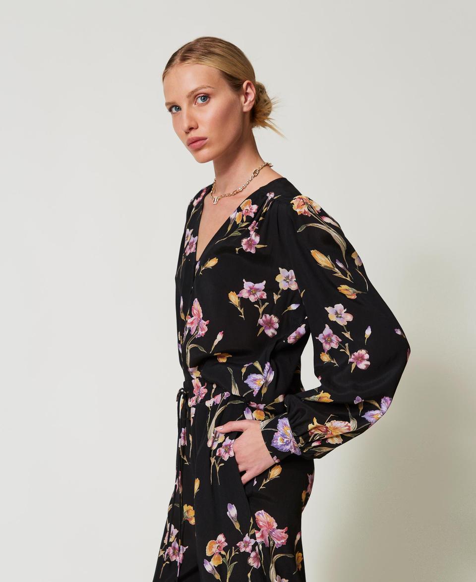 Twin Set Camicia In Crêpe De Chine A Fiori