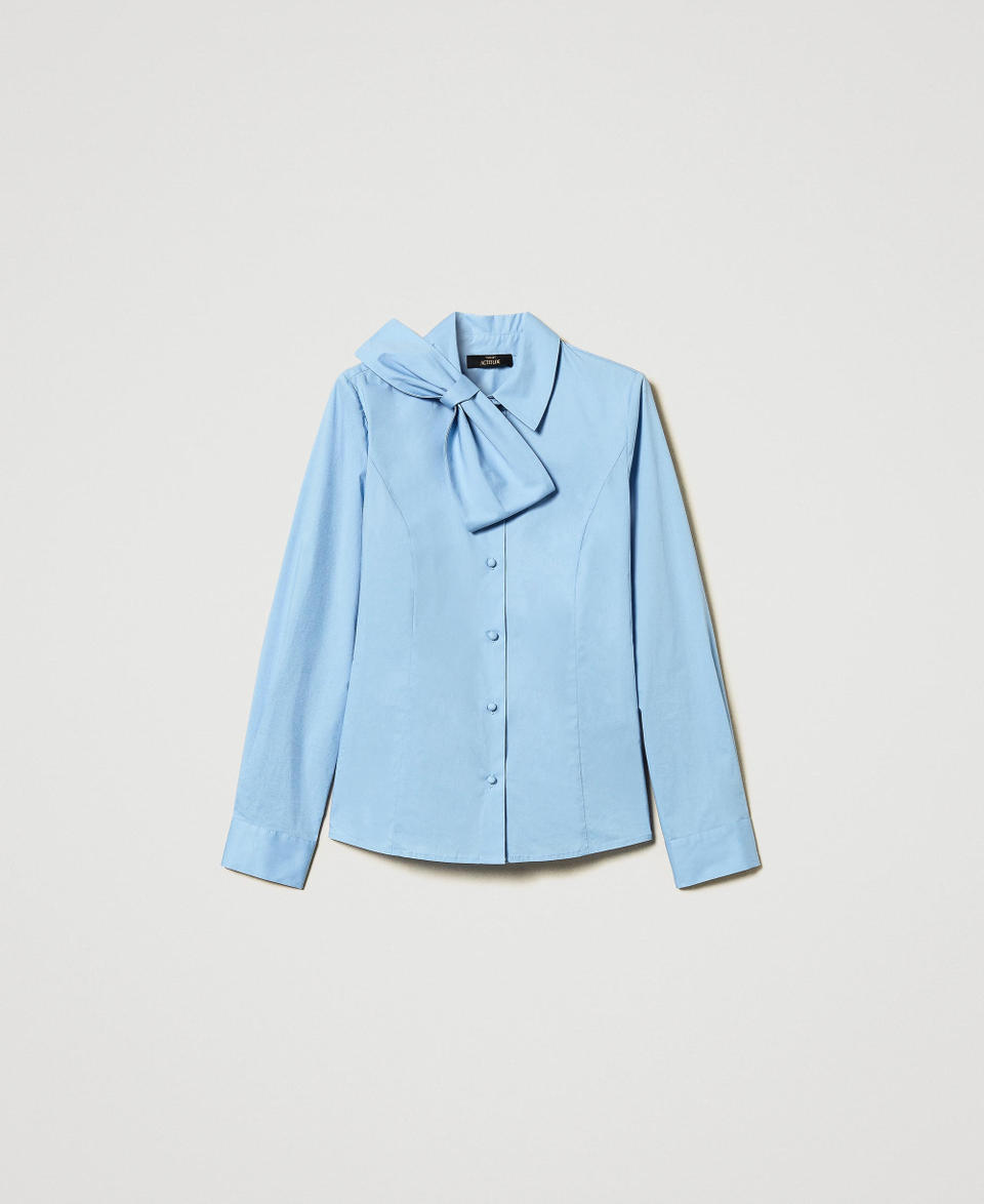 Twin Set Camicia In Popeline Con Fiocco