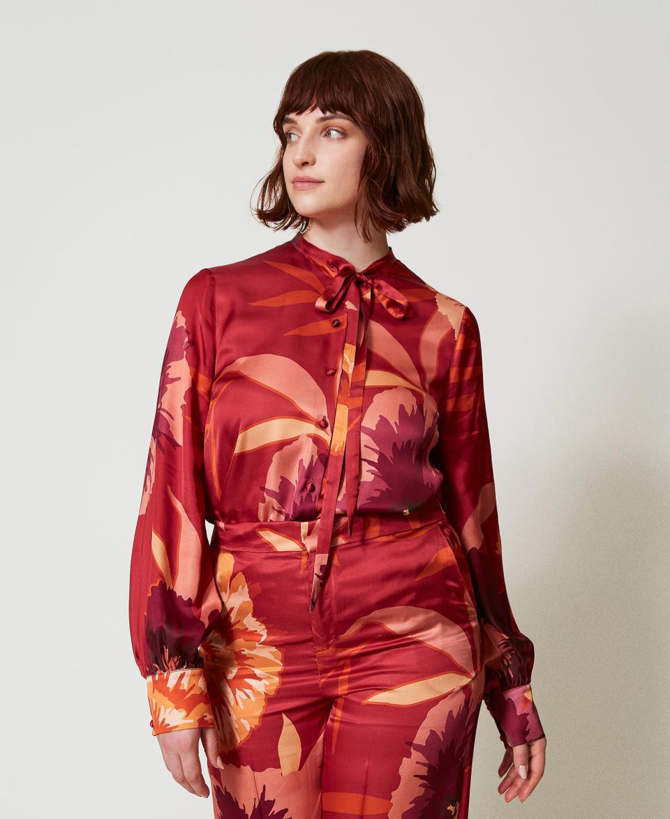 Twin Set Camicia In Raso A Fiori