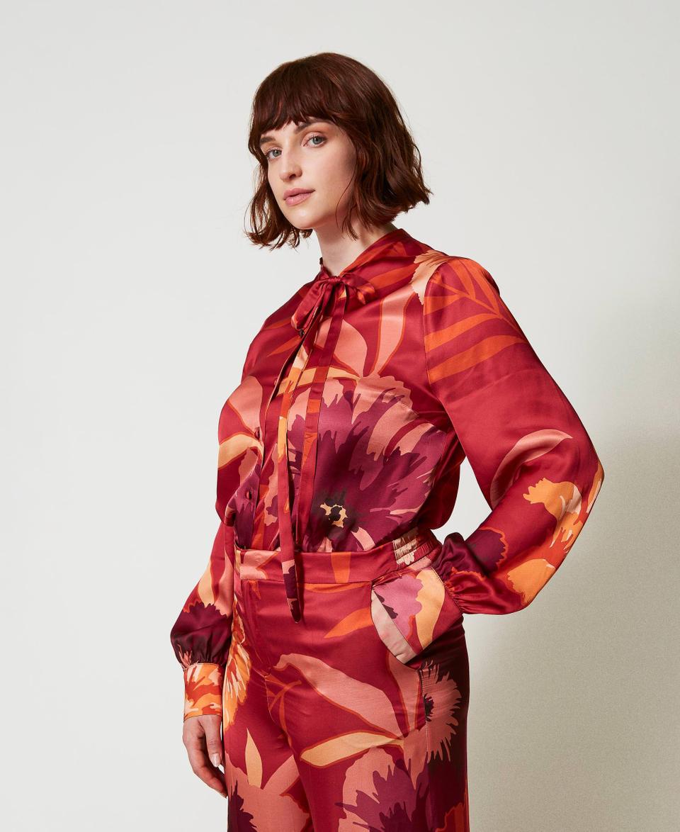 Twin Set Camicia in raso a fiori