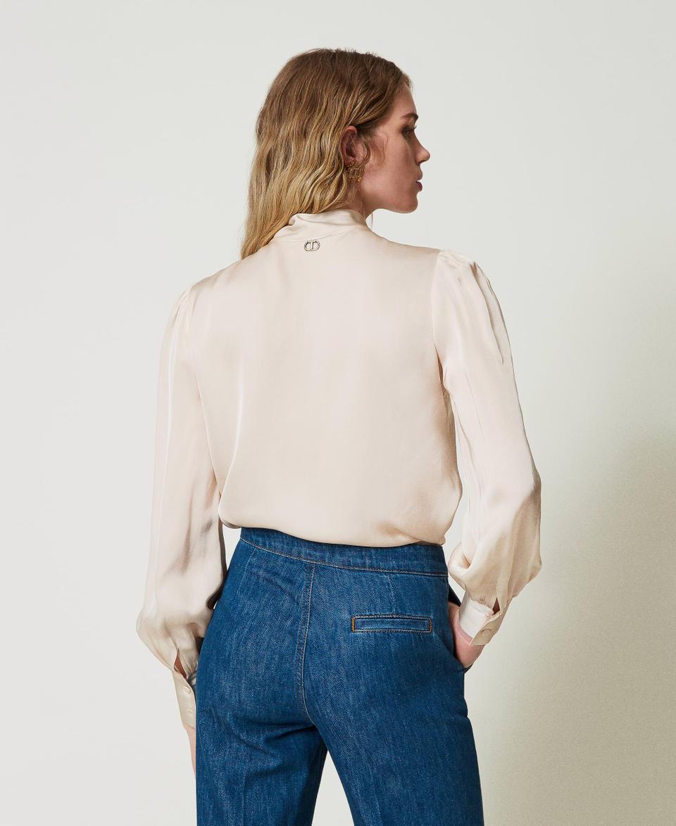 Twin Set Camicia In Raso Con Fiocco