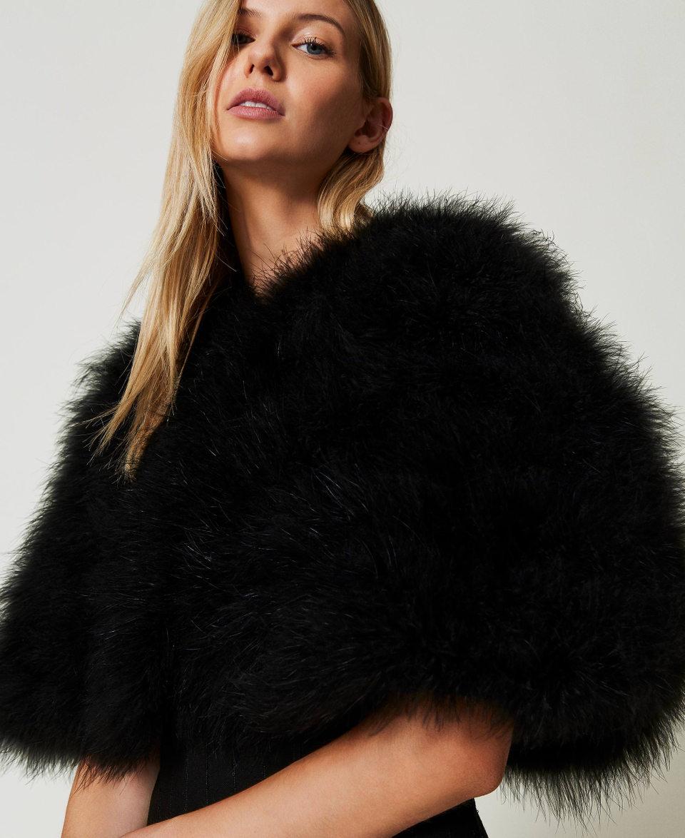 Twin Set Cappa corta con piume