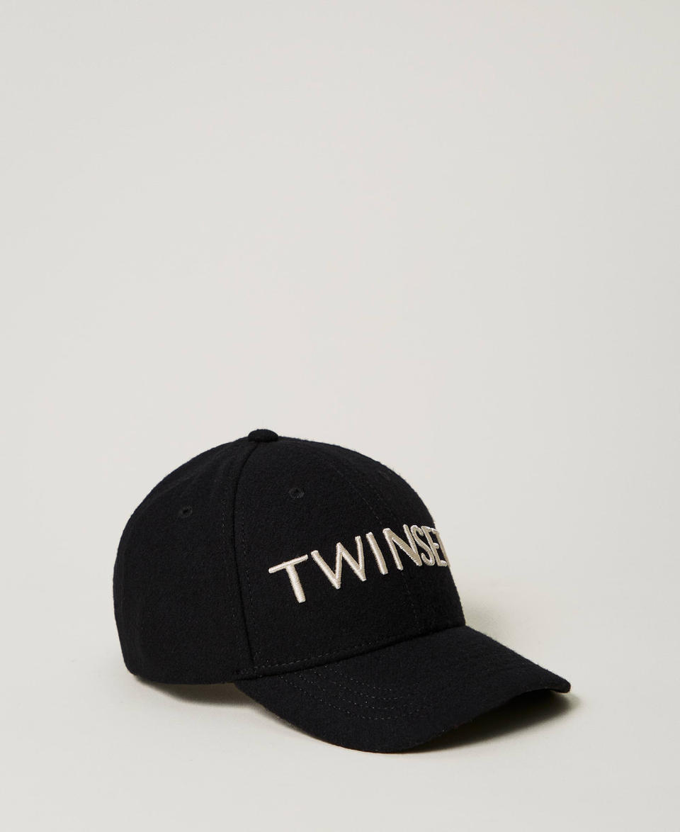 Twin Set Cappello Da Baseball In Panno Con Logo