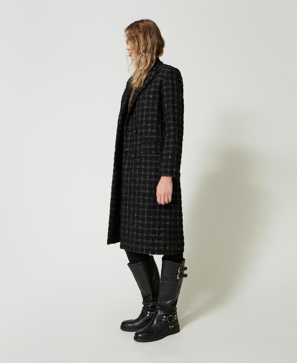 Twin Set Cappotto Bouclé A Disegno Check