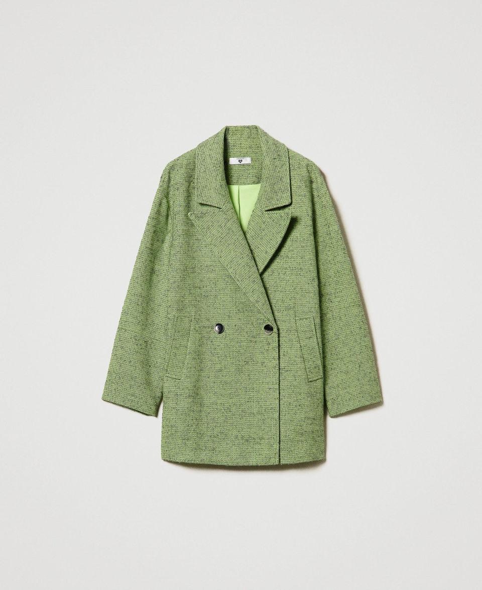 Twin Set Cappotto Corto Spinato Bicolore