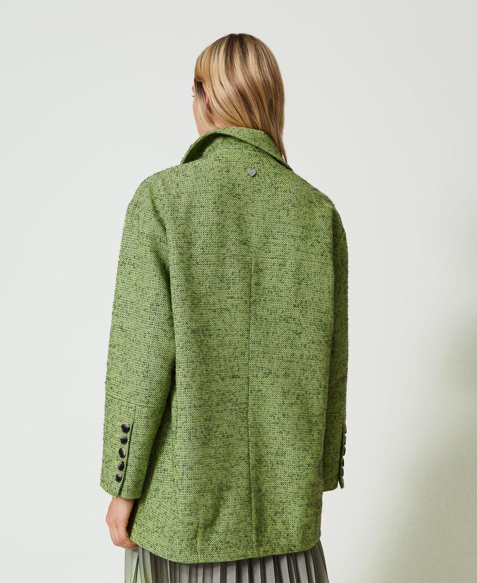 Twin Set Cappotto Corto Spinato Bicolore