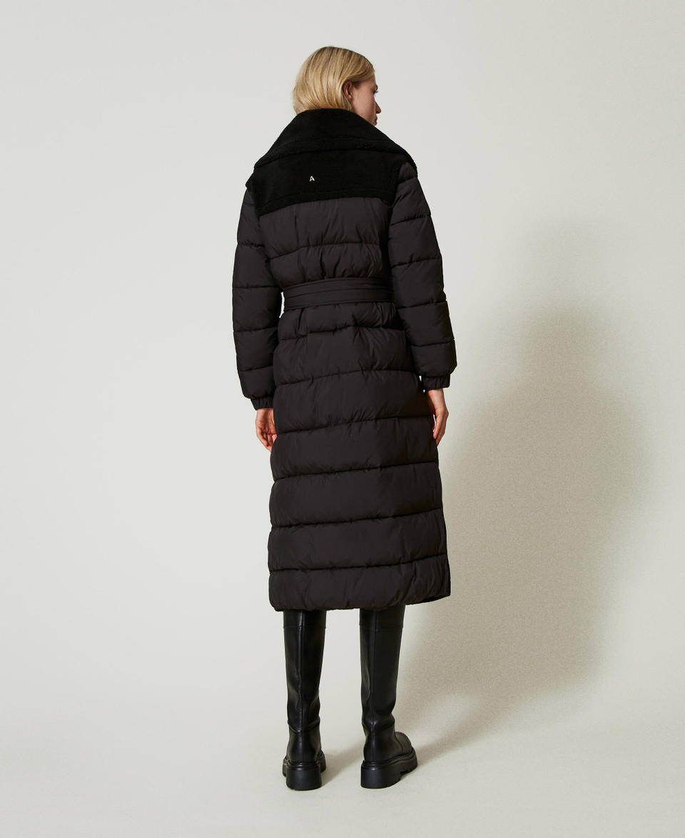 Twin Set Cappotto Imbottito In Faux Fur