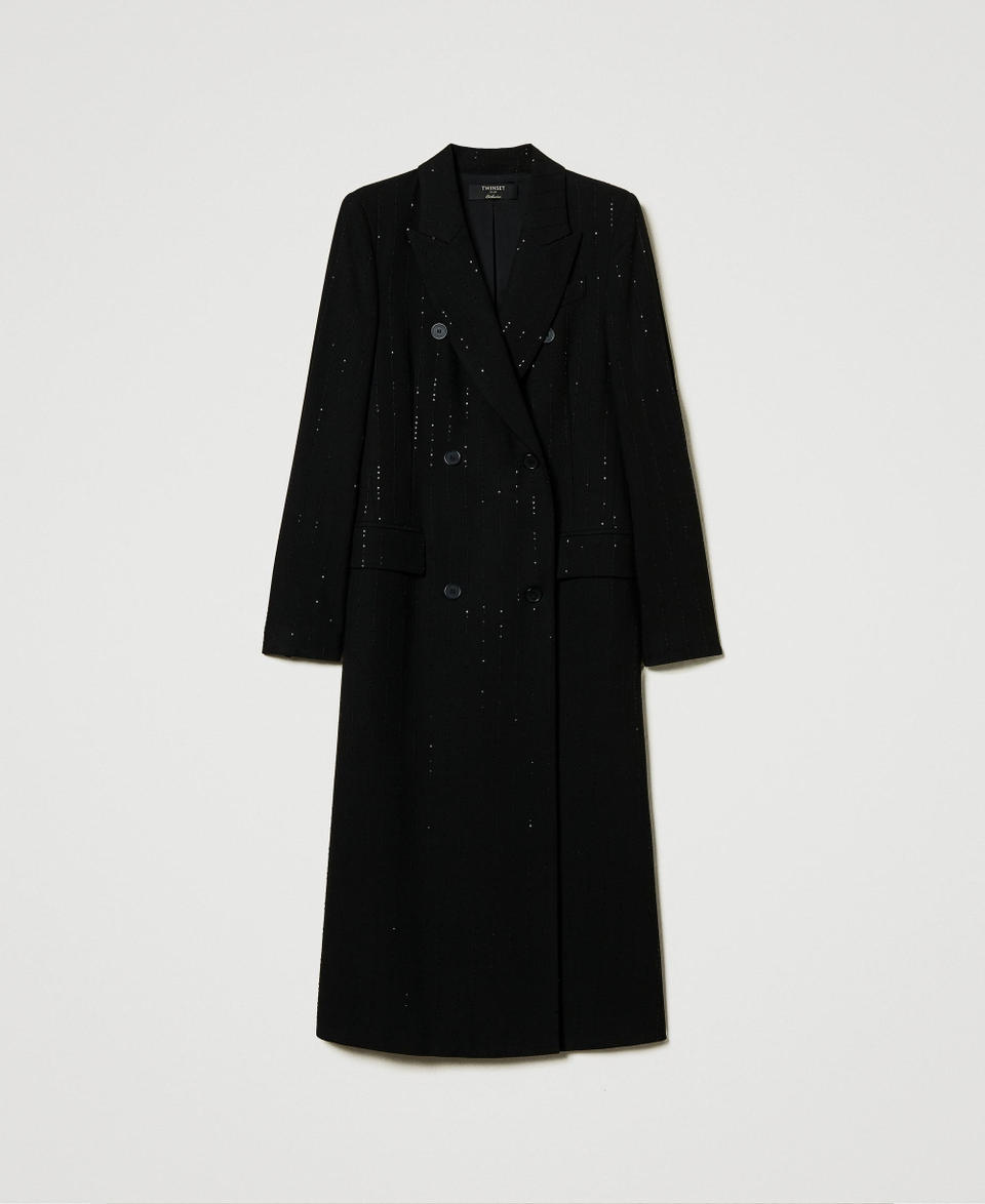 Twin Set Cappotto In Panno Con Paillettes