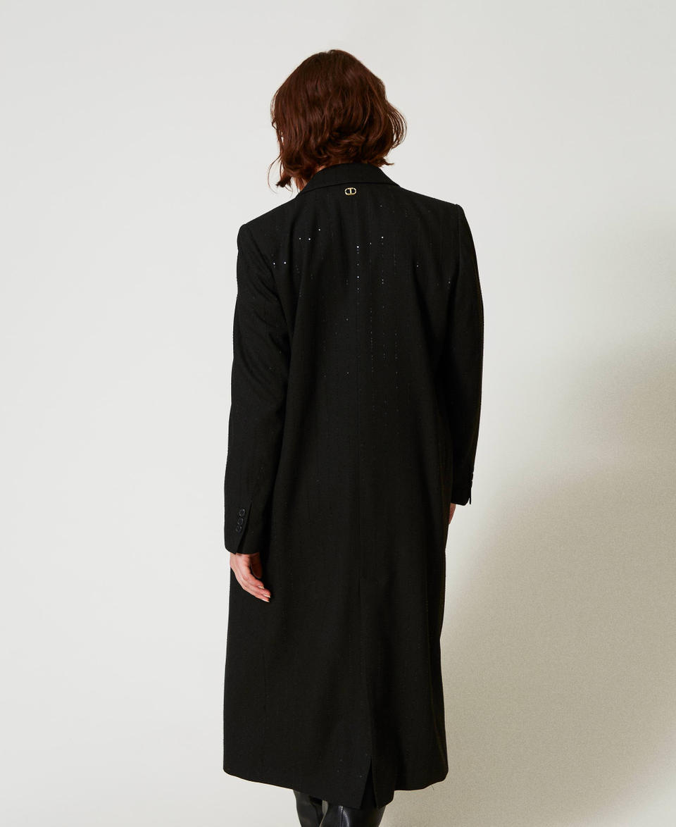 Twin Set Cappotto In Panno Con Paillettes