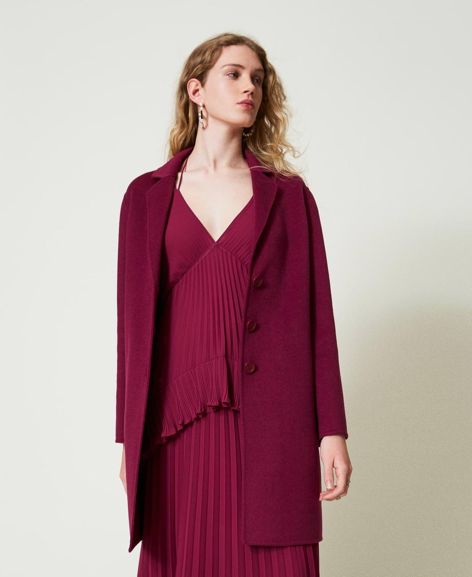 Twin Set Cappotto in panno double misto lana