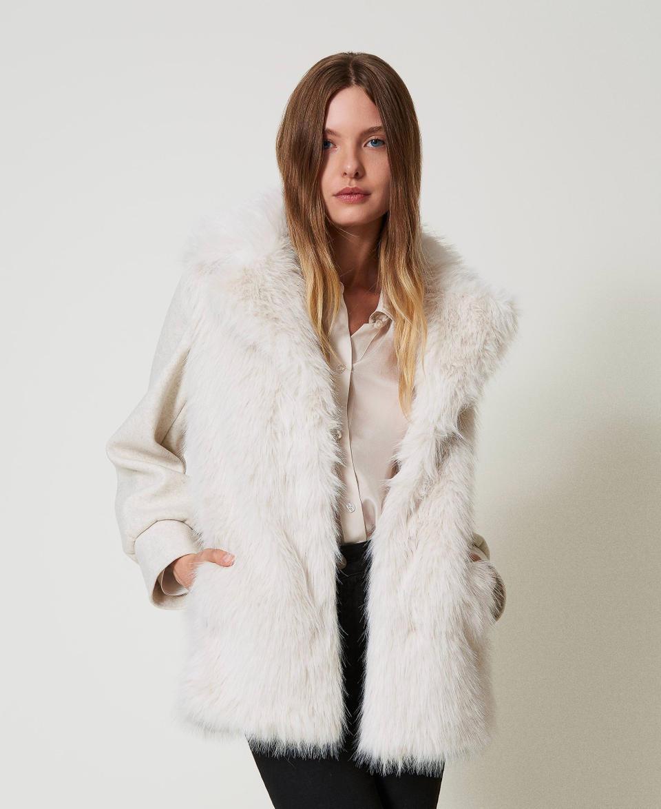 Twin Set Cappotto In Panno E Faux Fur